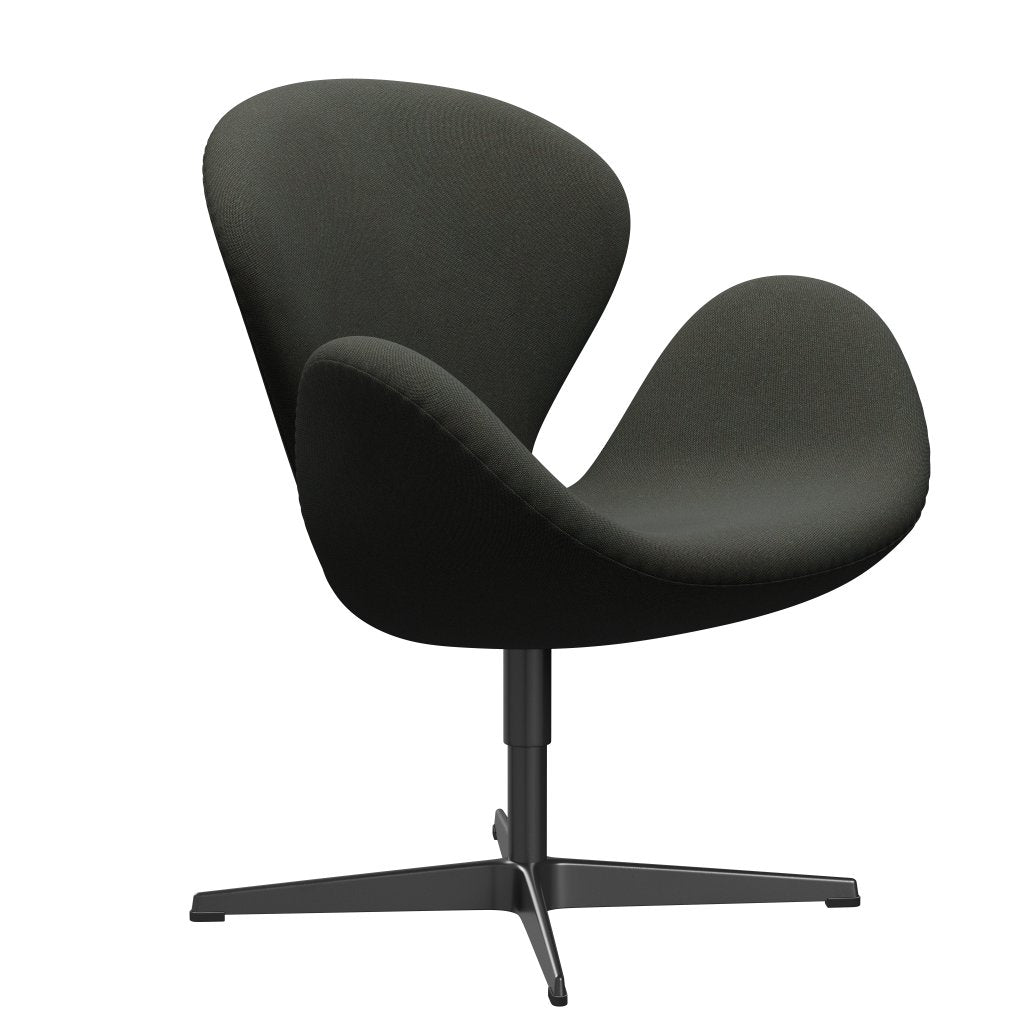 Fritz Hansen Swan休息室椅子，黑色漆/rime深灰色/卡其色/蓝色