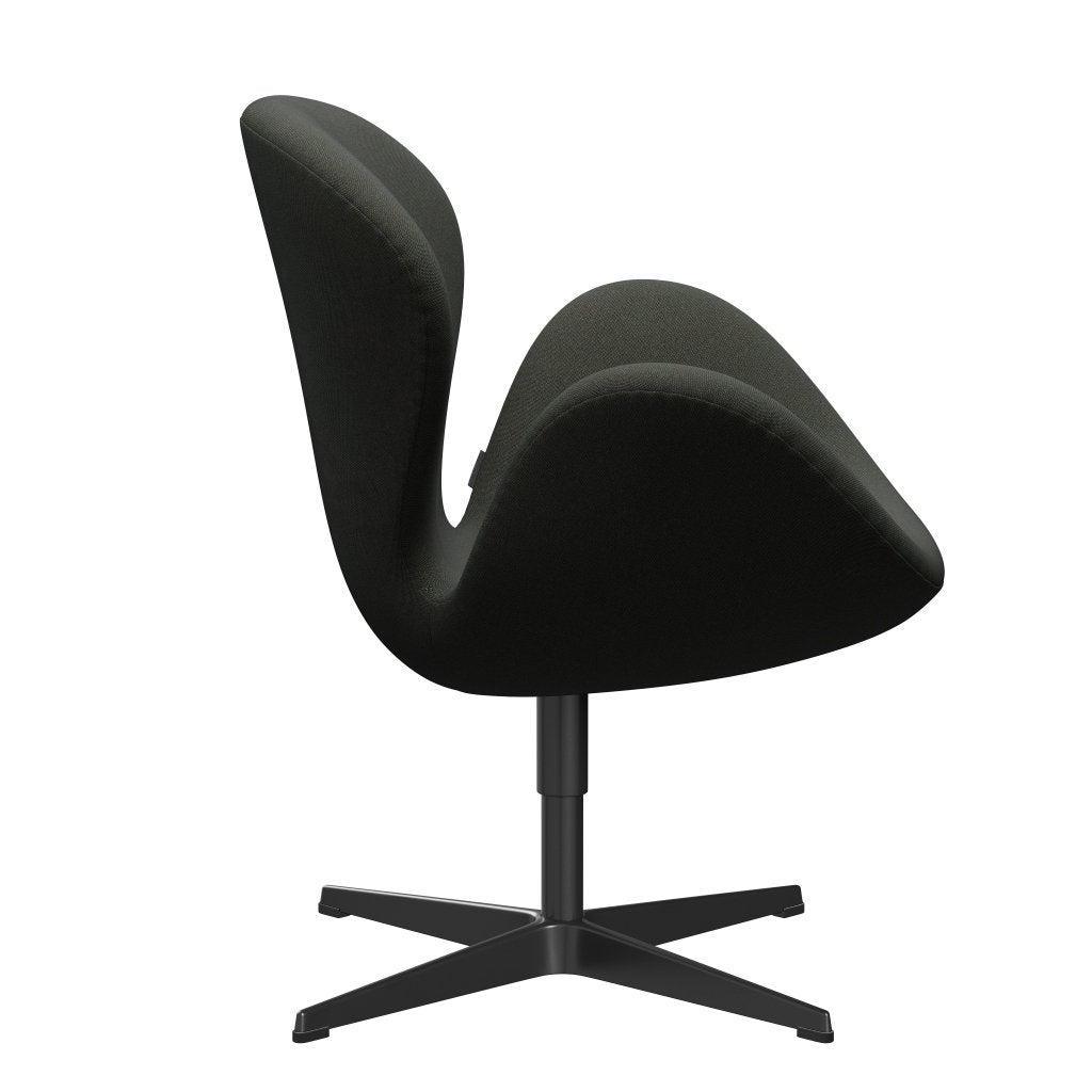 Fritz Hansen Joutsen lounge -tuoli, musta lakattu/rime tummanharmaa/khaki/sininen