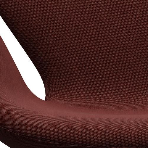 Sedia fritz Hansen Swan Lounge, laccatura nera/cerchi rosso scuro/marrone
