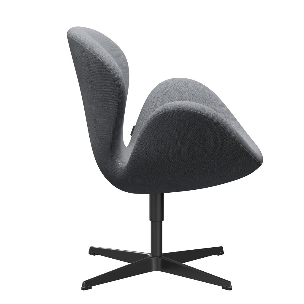 Fritz Hansen Swan Lounge Stuhl, schwarzer lackierter/felgen grau/weiß
