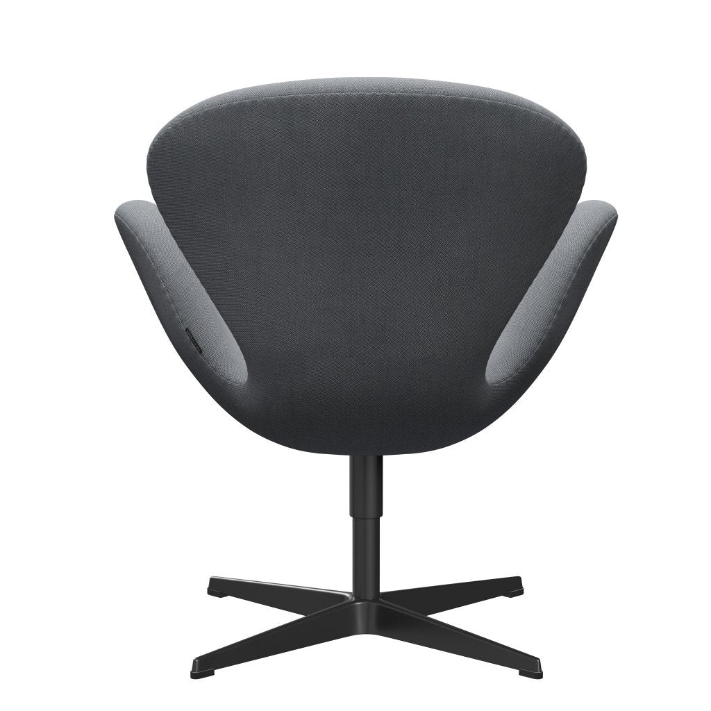 Fritz Hansen Swan Lounge -stol, svart lackerad/fälgar grå/vit