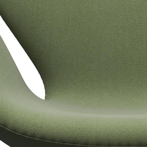 Fritz Hansen Swan休息室椅子，黑色漆/Rime绿色/白色