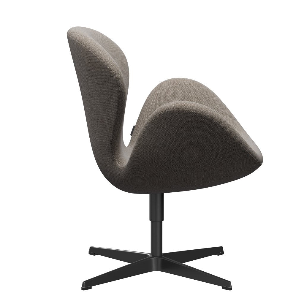 Fritz Hansen Swan Lounge -stol, svart lackerad/rime khaki/vit