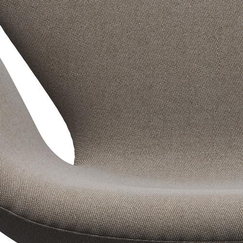 弗里茨·汉森·斯旺（Fritz Hansen Swan）休息椅，黑色漆/rime卡其色/白色