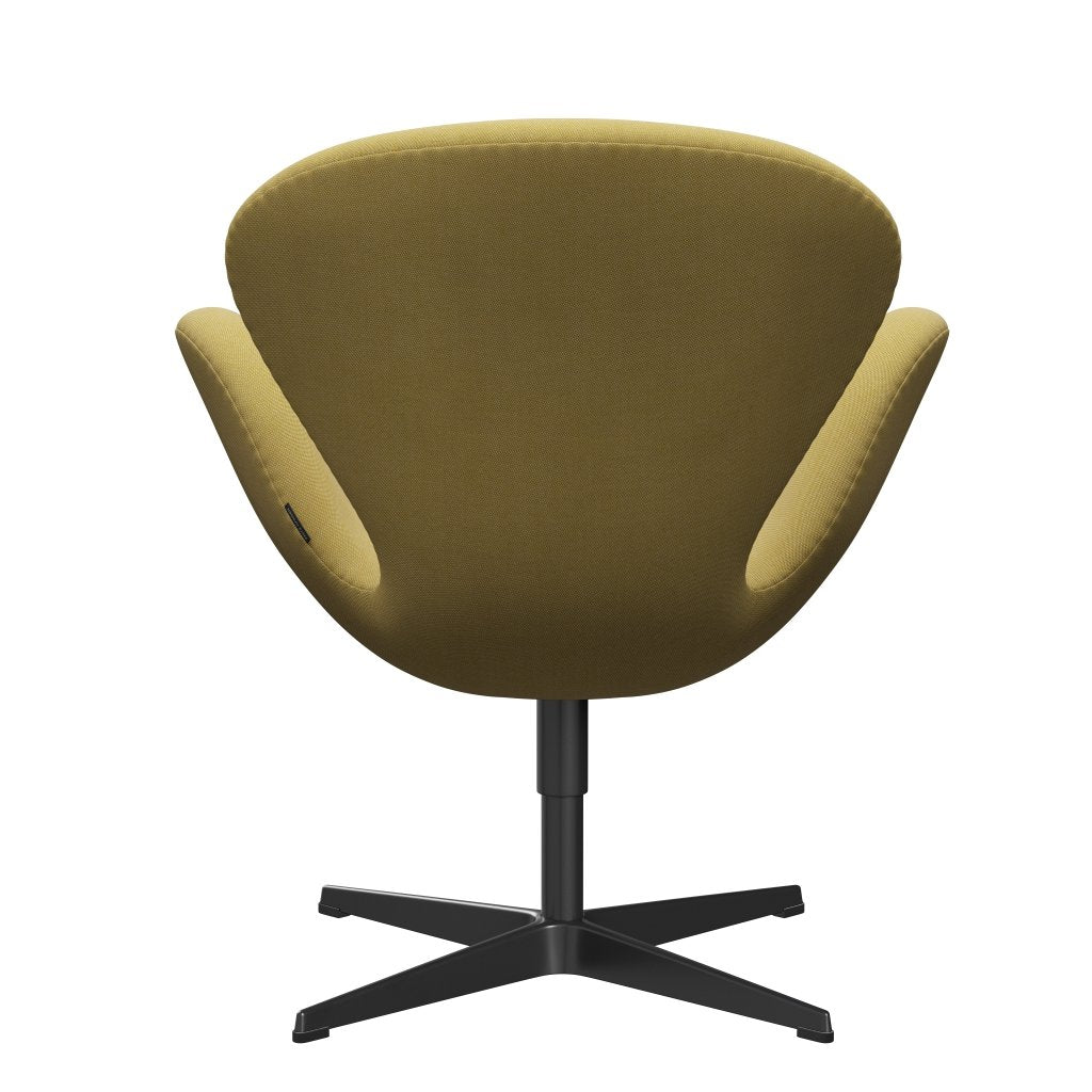 Fritz Hansen Swan Lounge Stuhl, schwarzer lackierter/rime limiggrün/weiß