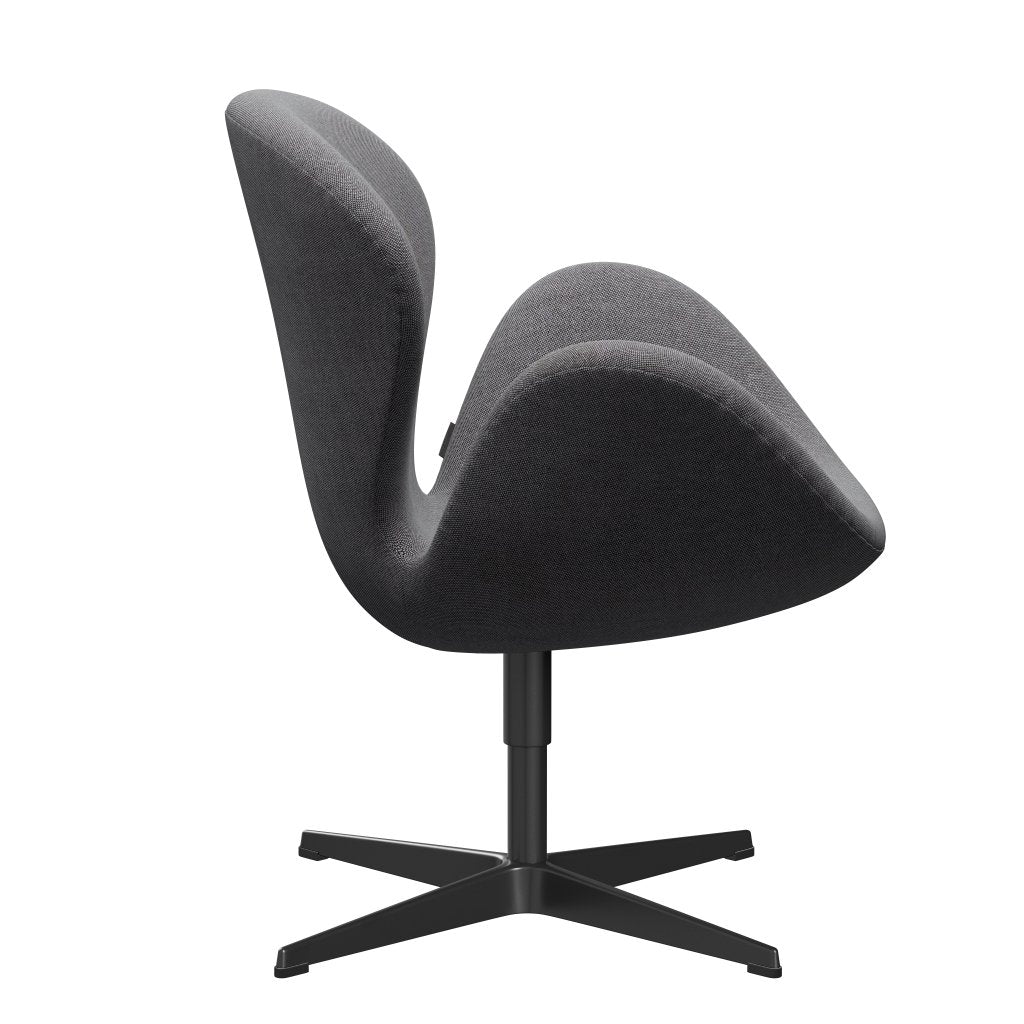 Fritz Hansen Swan Lounge Chair, Black Lackered/Rime Salt & Pepper