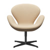 Fritz Hansen Swan Lounge Stuhl, schwarzer lackierter/Rimewolle weiß