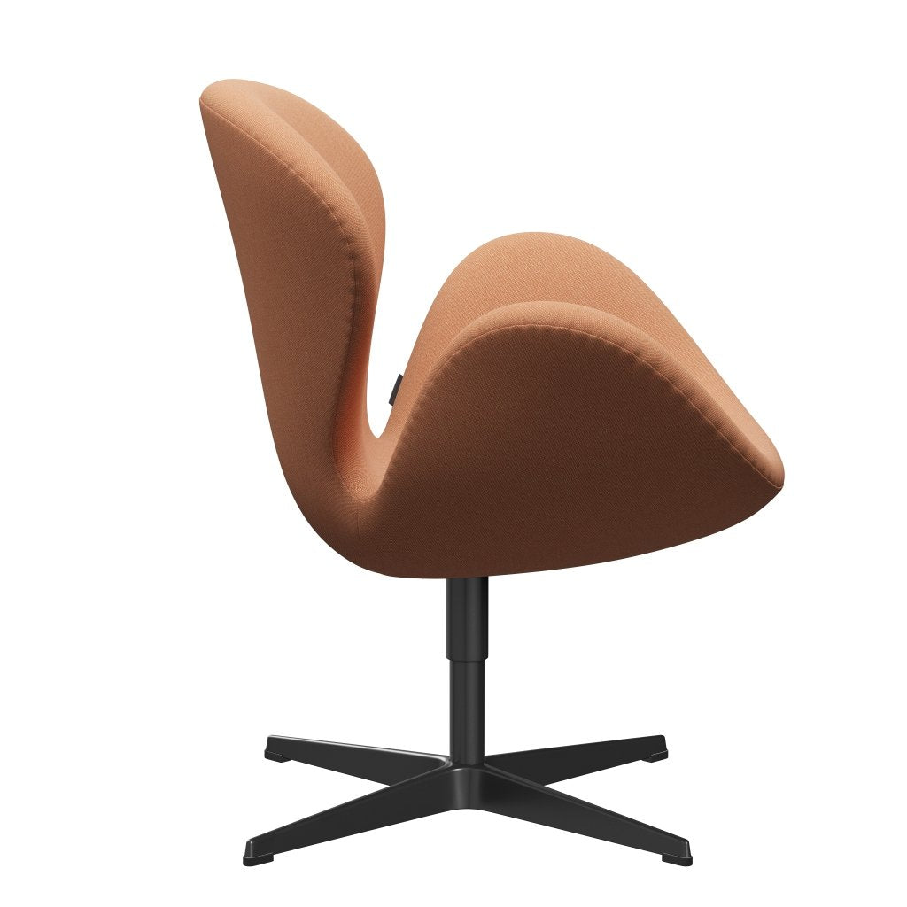 Fritz Hansen Swan Lounge Stuhl, schwarzer lackierter/rime zart orange/weiß