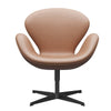 Fritz Hansen Swan休息室椅子，黑色漆/质朴的质朴