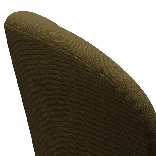 Fritz Hansen Swan Lounge Stuhl, schwarzer lackierter/Steelcut Army Green