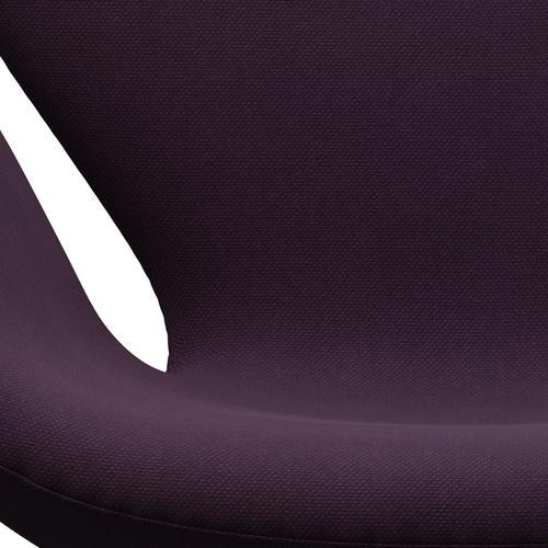 Fritz Hansen Chaise salon de cygne, violet de laquée noire / Steelcut