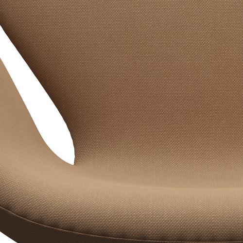 Fritz Hansen Swan Lounge Stuhl, schwarzer lackierter/stahlbacksand dunkel/beige