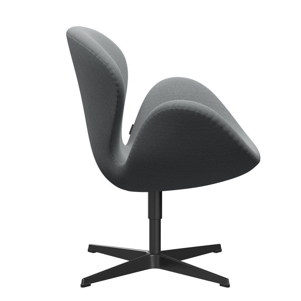 Fritz Hansen Chaise de salon de cygne, gris noire laqué / Steelcut Steelcut
