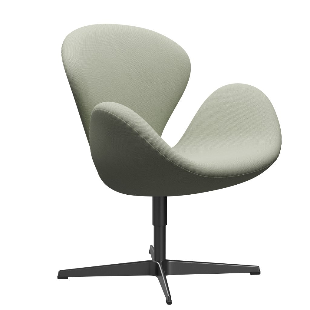 Fritz Hansen Swan Lounge -stoel, zwart gelakt/staalcut turquoise licht