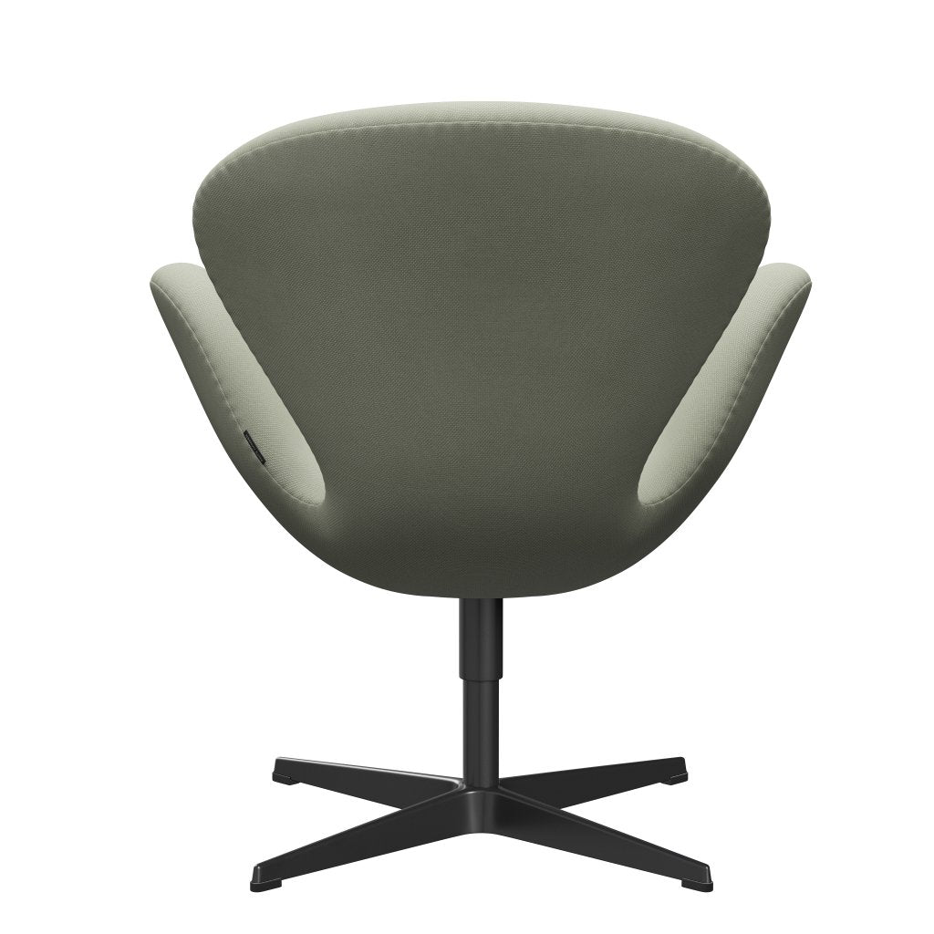 Fritz Hansen Swan Lounge stol, sort lakeret/stålcut turkis lys