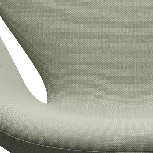 Fritz Hansen Chaise de salon de cygne, lumière turquoise laquée noire / Steelcut
