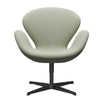 Fritz Hansen Swan Lounge -stoel, zwart gelakt/staalcut turquoise licht