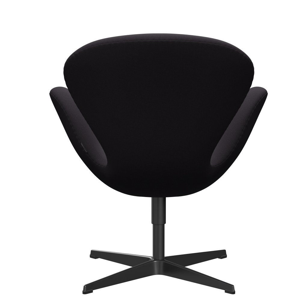 Fritz Hansen Swan Lounge Chair, Black Lackered/Steelcut Violet Dark