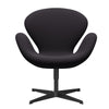 Fritz Hansen Swan Lounge Stuhl, schwarzer lackierter/Steelcut violett dunkel