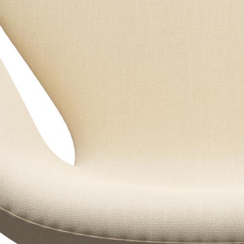 Fritz Hansen Chaise de salon de cygne, noire laqué / Steelcut blanc