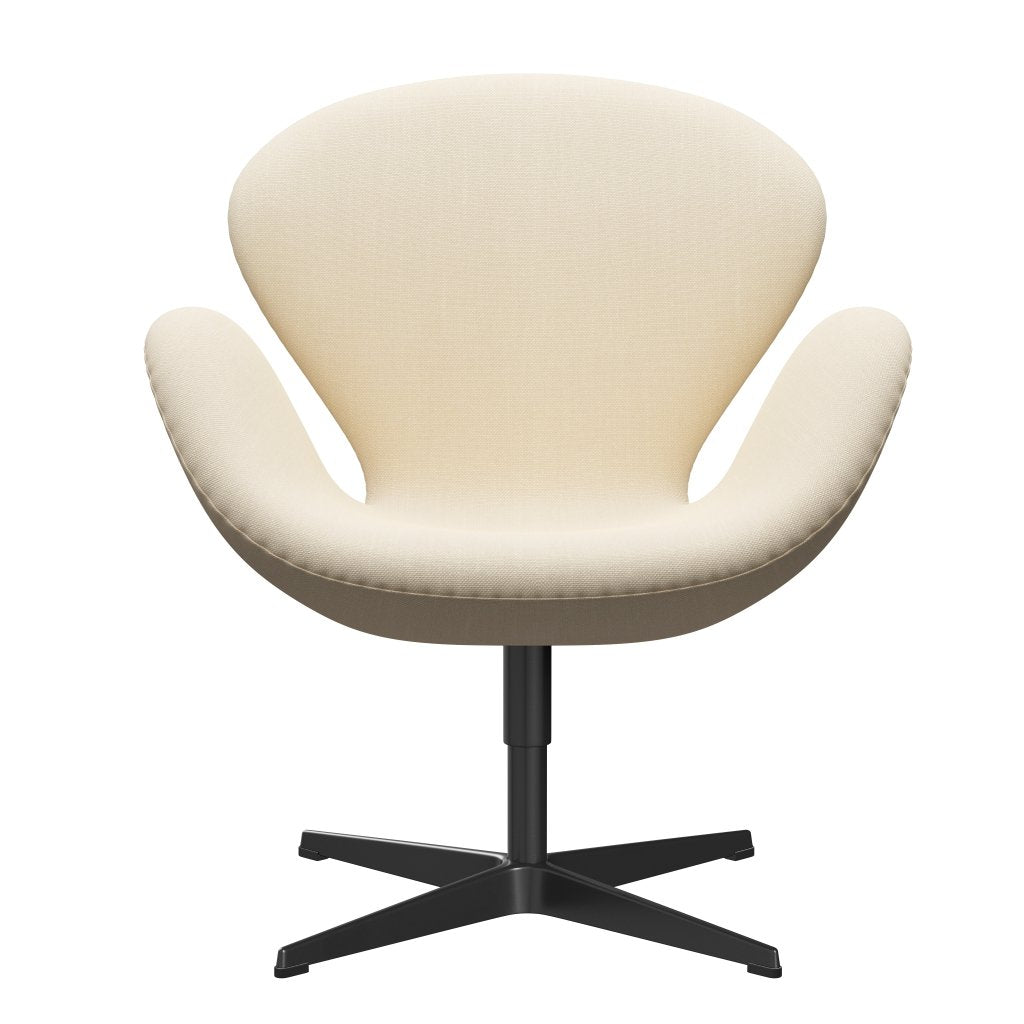 Fritz Hansen Swan Lounge Stuhl, schwarzer lackierter/stahlkut weiß