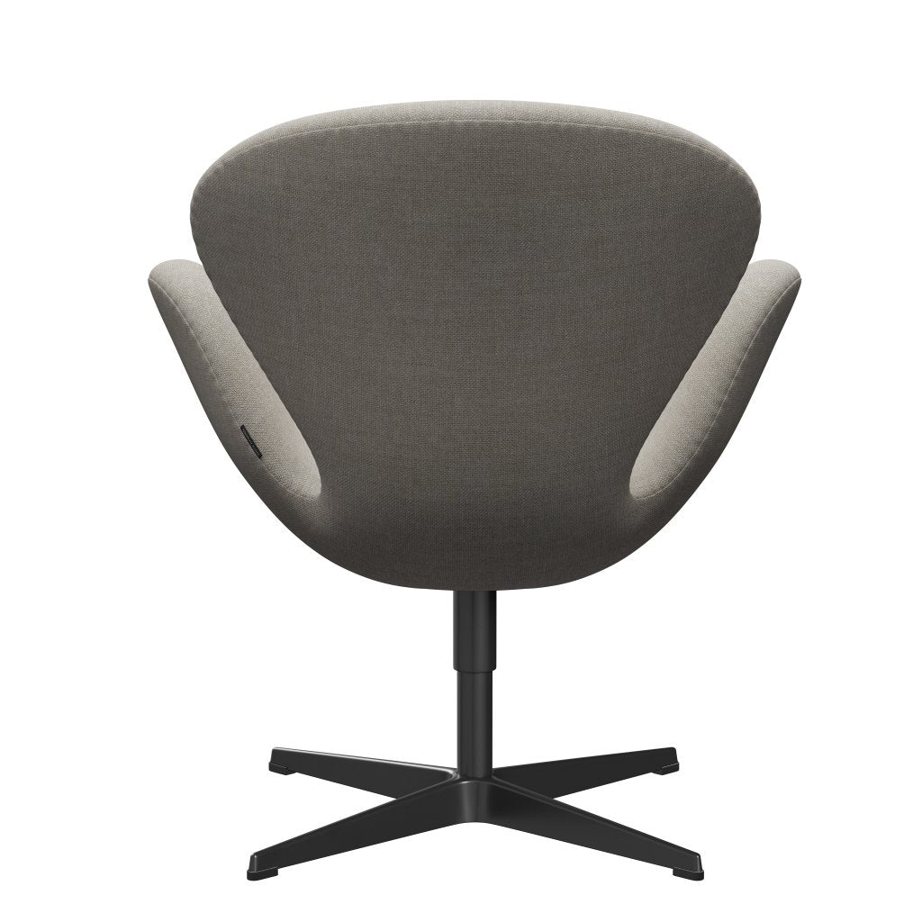 Fritz Hansen Swan Lounge Stuhl, schwarzer lackierter/sunniva beige