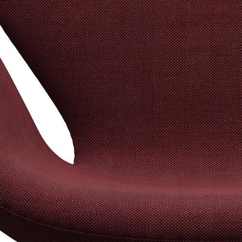 Fritz Hansen Swan Lounge Chair, Black Lacquered/Sunniva Bourgogne
