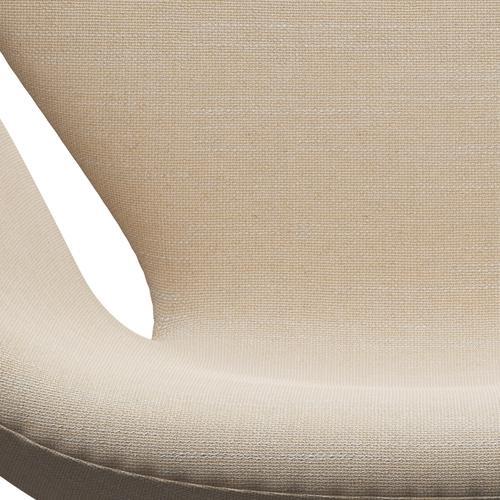 Fritz Hansen Swan休息室椅子，黑色漆/逊尼加奶油/沙子