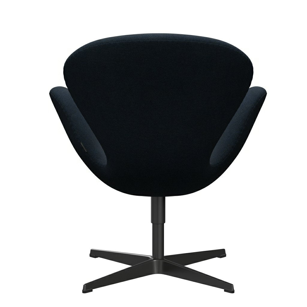 Fritz Hansen Swan Lounge -stol, svart lakkert/sunniva mørkeblå