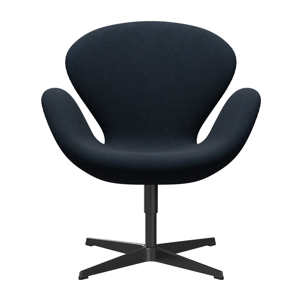 Fritz Hansen Swan Lounge stol, sort lakeret/sunniva mørkeblå
