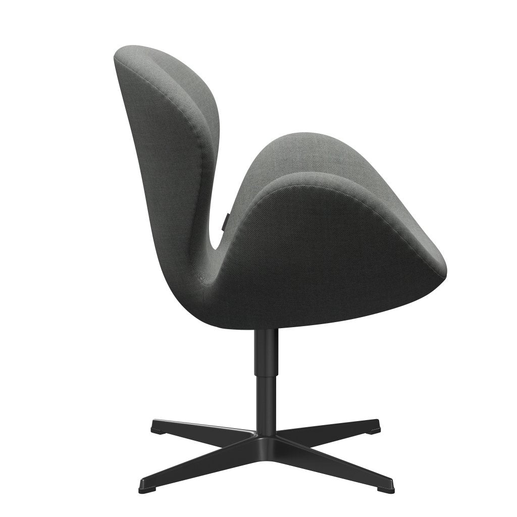 Fritz Hansen Swan Lounge Chair, Black Lacquered/Sunniva Gray