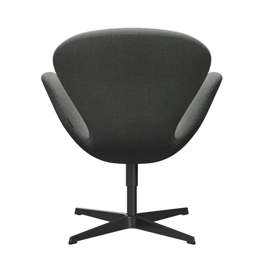 Fritz Hansen Swan Lounge Stuhl, schwarzer lackierter/sunniva grau