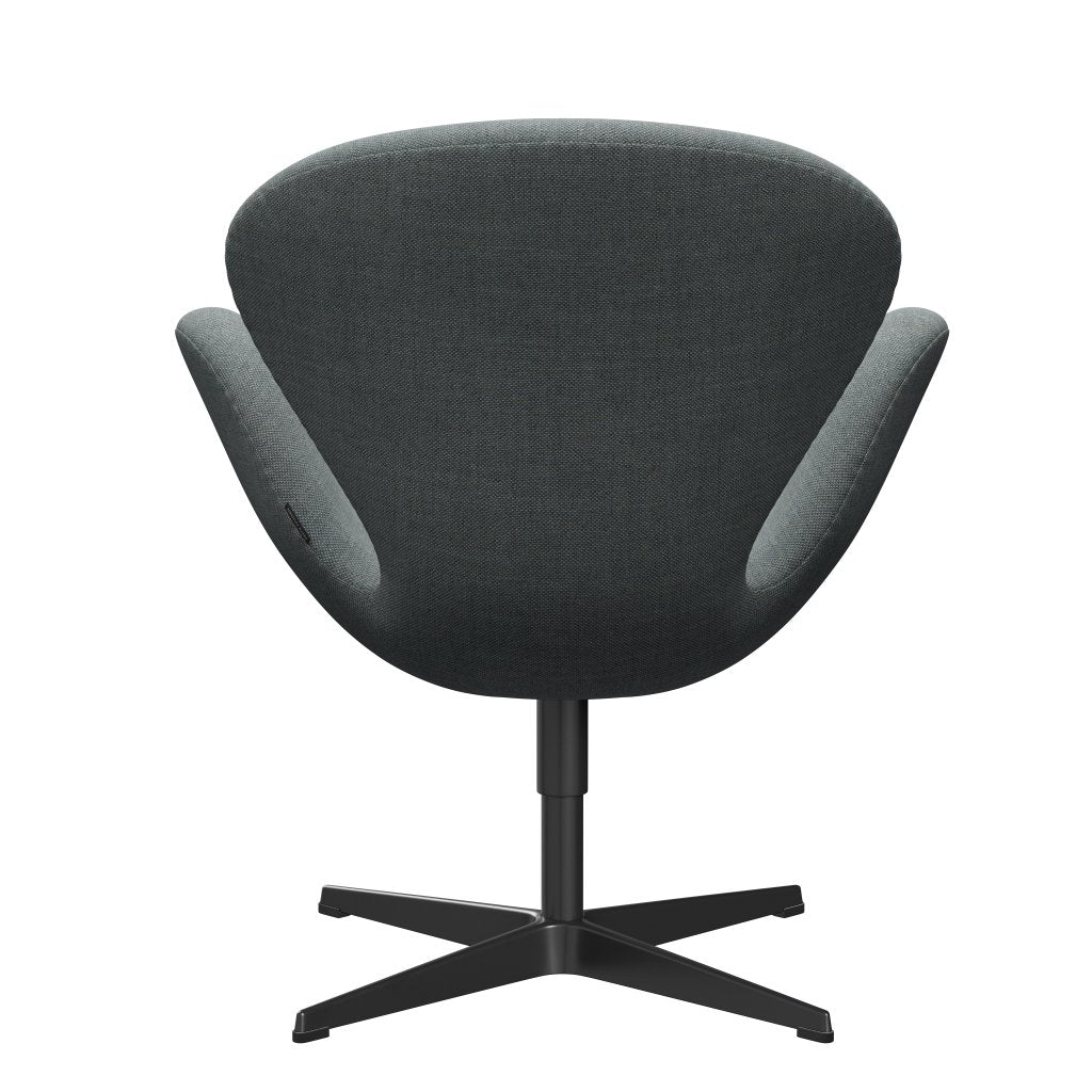 Fritz Hansen Swan Lounge Stuhl, schwarzer lackierter/sunniva grau/hellgrün