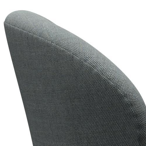 Fritz Hansen Chaise de salon de cygne, noire laqué / sunniva gris / vert pâle