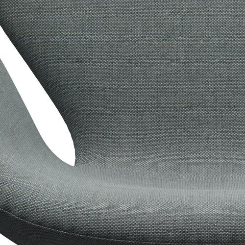 Fritz Hansen Chaise de salon de cygne, noire laqué / sunniva gris / vert pâle