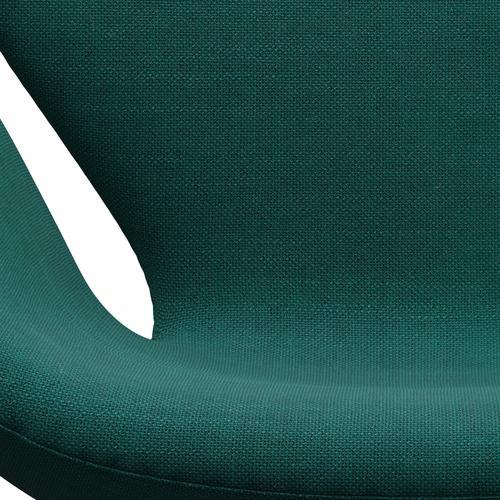 Fritz Hansen Chaise de salon de cygne, noir laqué / sunniva vert