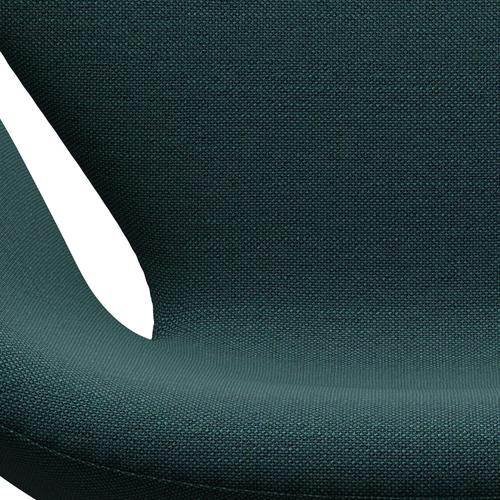 Fritz Hansen Chaise de salon de cygne, noire laqué / sunniva vert / gris