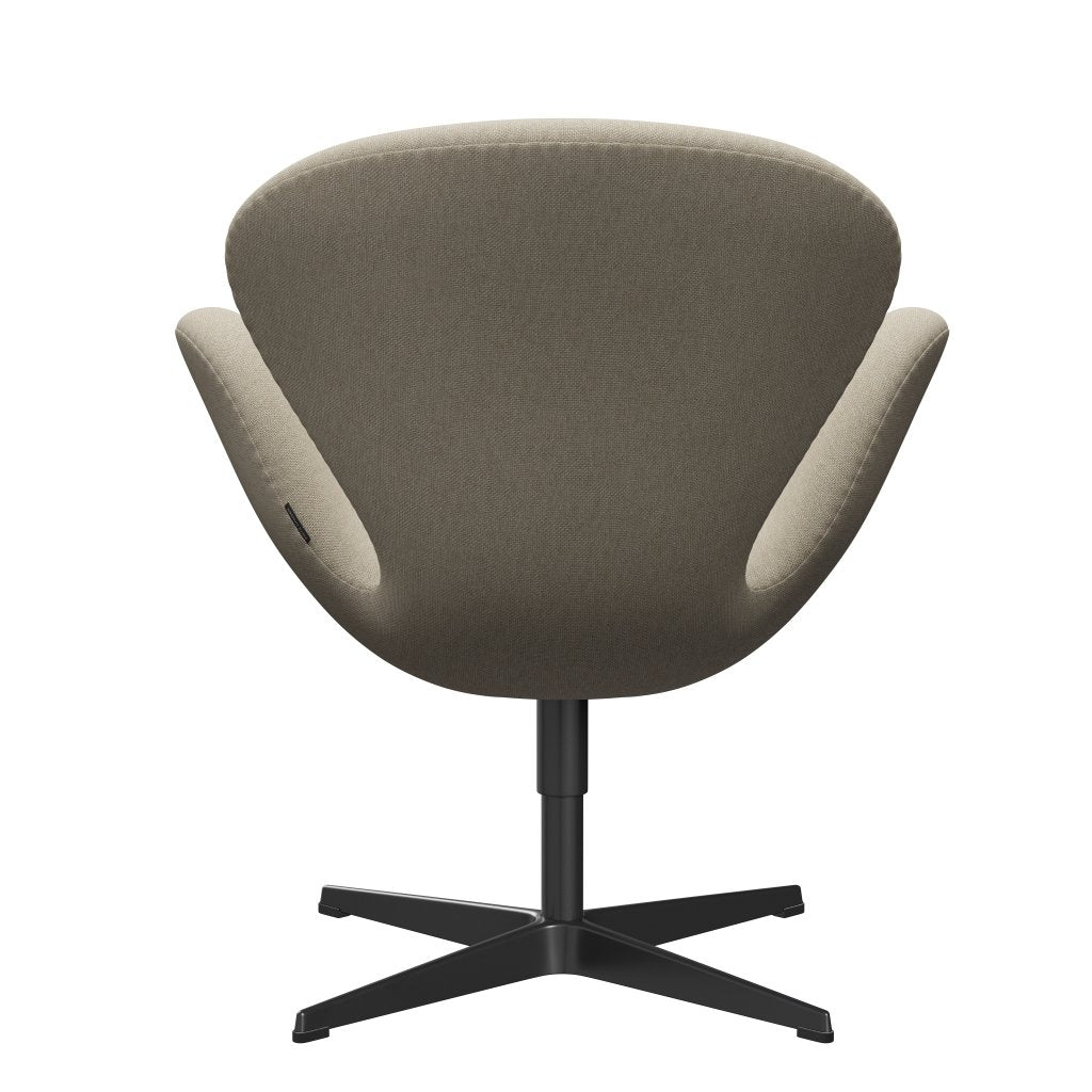 Fritz Hansen Swan Lounge Stuhl, schwarzer lackierter/sunniva leichter Beige