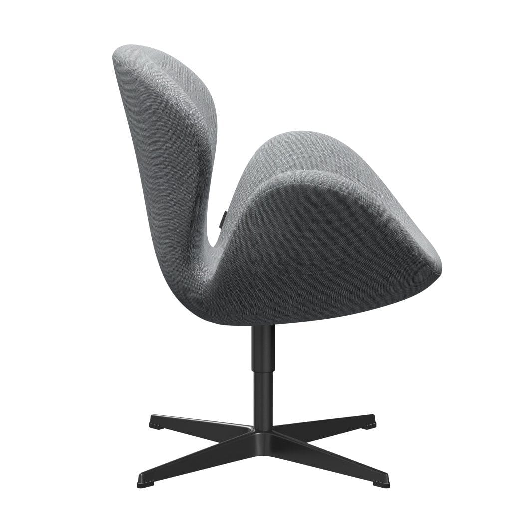 Fritz Hansen Swan Lounge Stuhl, schwarz lackiert/sunniva hellgrau/hellblau