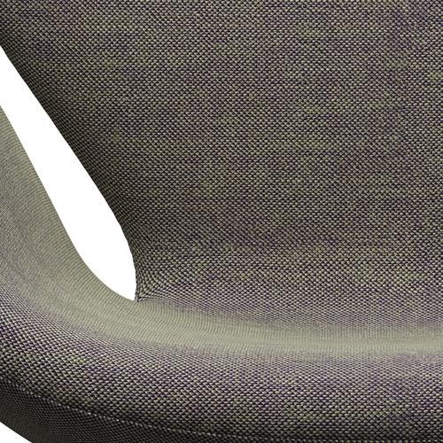 Fritz Hansen Swan Lounge Stuhl, schwarzer lackierter/sunniva hellgrün/violett