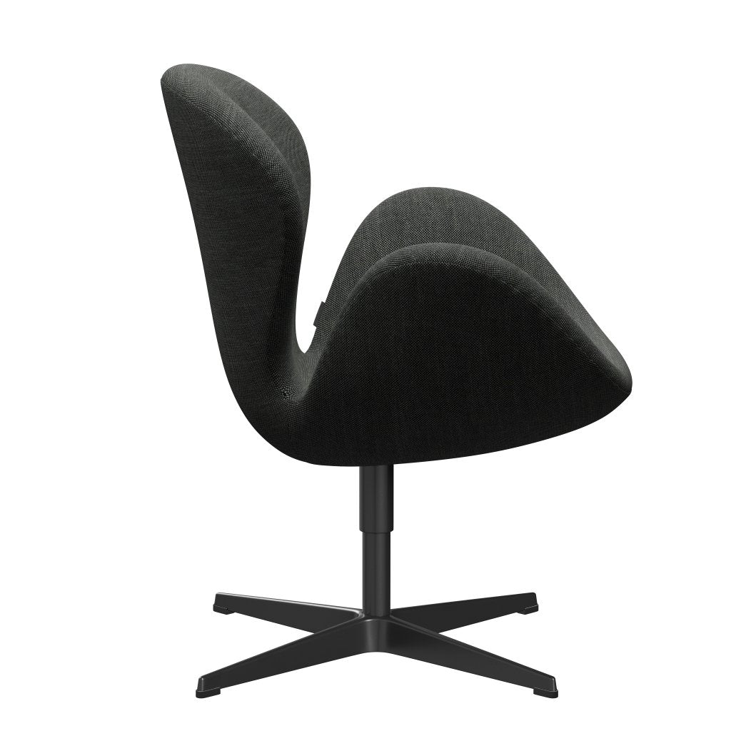 Fritz Hansen Swan Lounge stol, sort lakeret/sunniva lysegrå/mørkegrå
