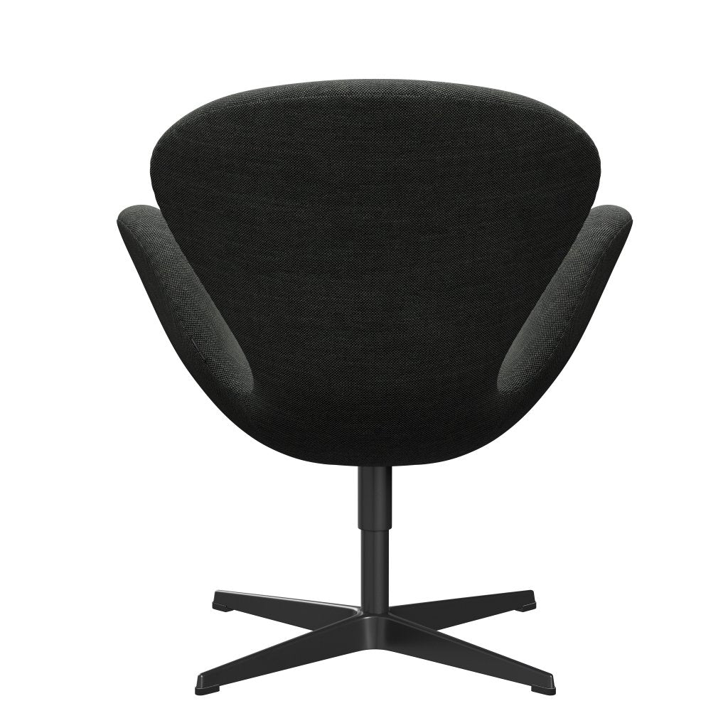 Fritz Hansen Swan休息室椅子，黑色漆/逊尼派浅灰色/深灰色
