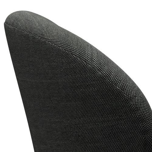 Fritz Hansen Swan休息室椅子，黑色漆/逊尼派浅灰色/深灰色