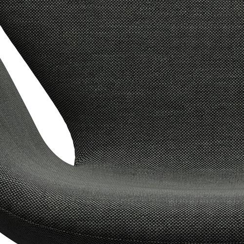 Fritz Hansen Chaise salon de cygne, laquée noire / sunniva gris clair / gris foncé