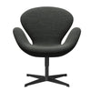 Fritz Hansen Swan Lounge Stuhl, schwarz lackiert/sunniva hellgrau/dunkelgrau