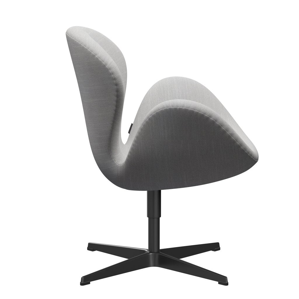 Fritz Hansen Swan Lounge Stuhl, schwarzer lackierter/sunniva natürlicher/hellgrau