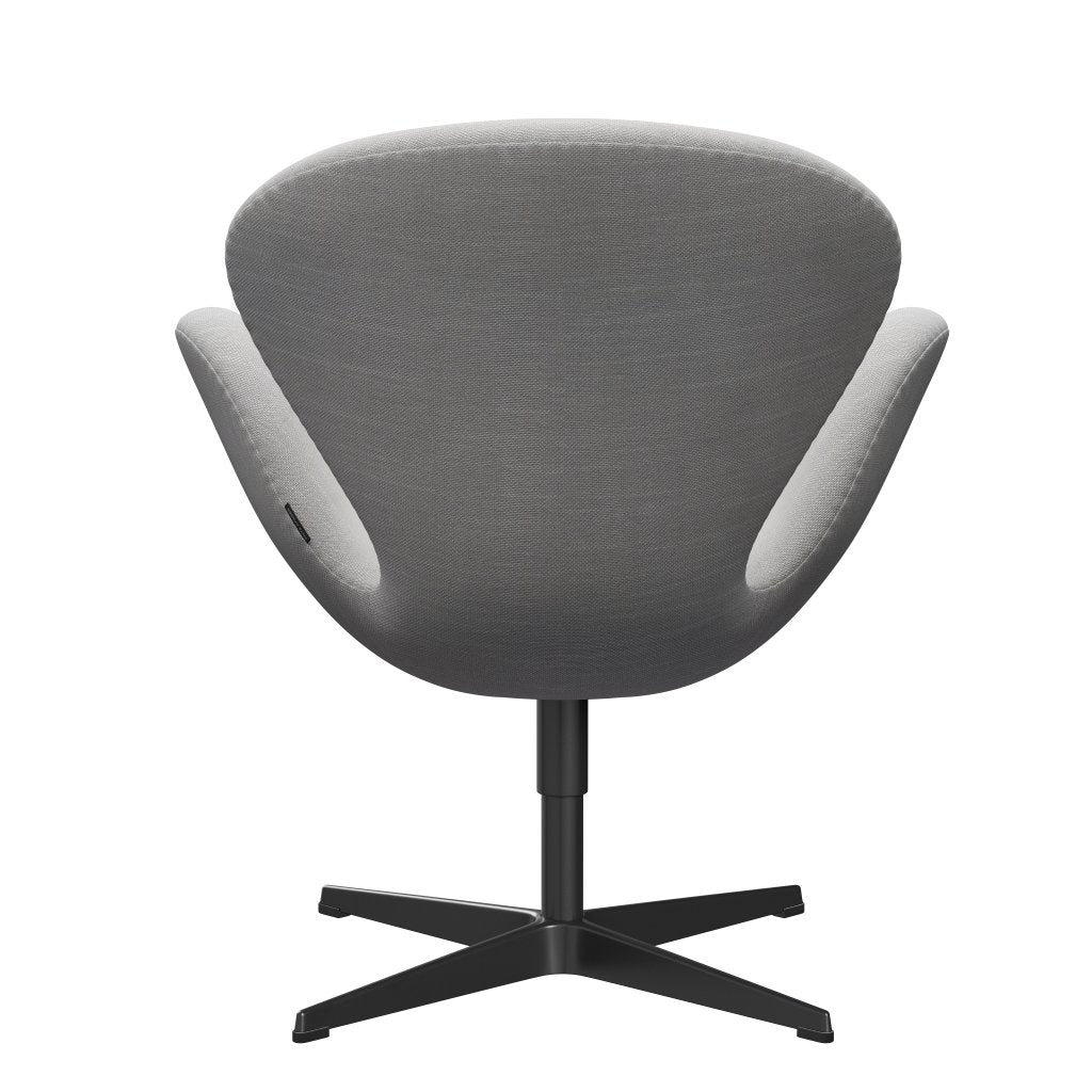 Fritz Hansen Swan Lounge Stuhl, schwarzer lackierter/sunniva natürlicher/hellgrau