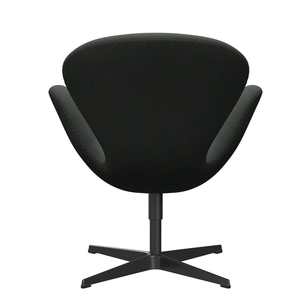 Fritz Hansen Swan Lounge Chair, Black Lacked/Sunniva Marine/Olive