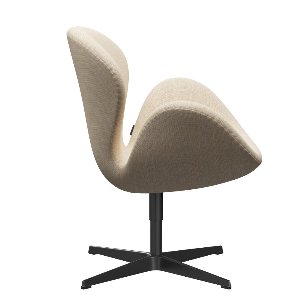 Fritz Hansen Swan Lounge Stuhl, schwarzer lackierter/sunniva sand