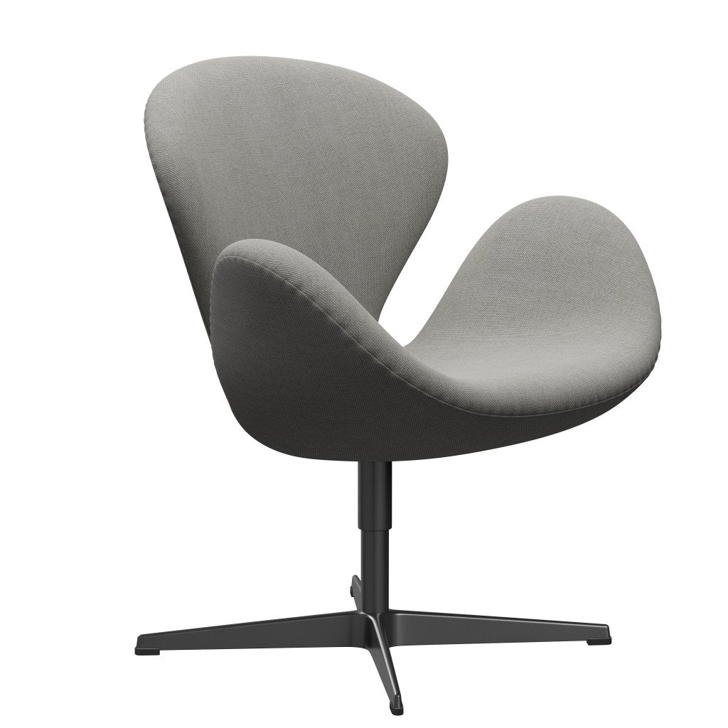 Fritz Hansen Swan Lounge -stol, svart lackerad/sunniva sand/ljusgrå